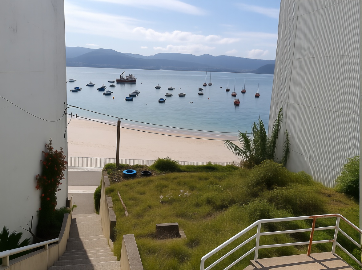 Chalet with direct beach access in Poio — Sea terrace