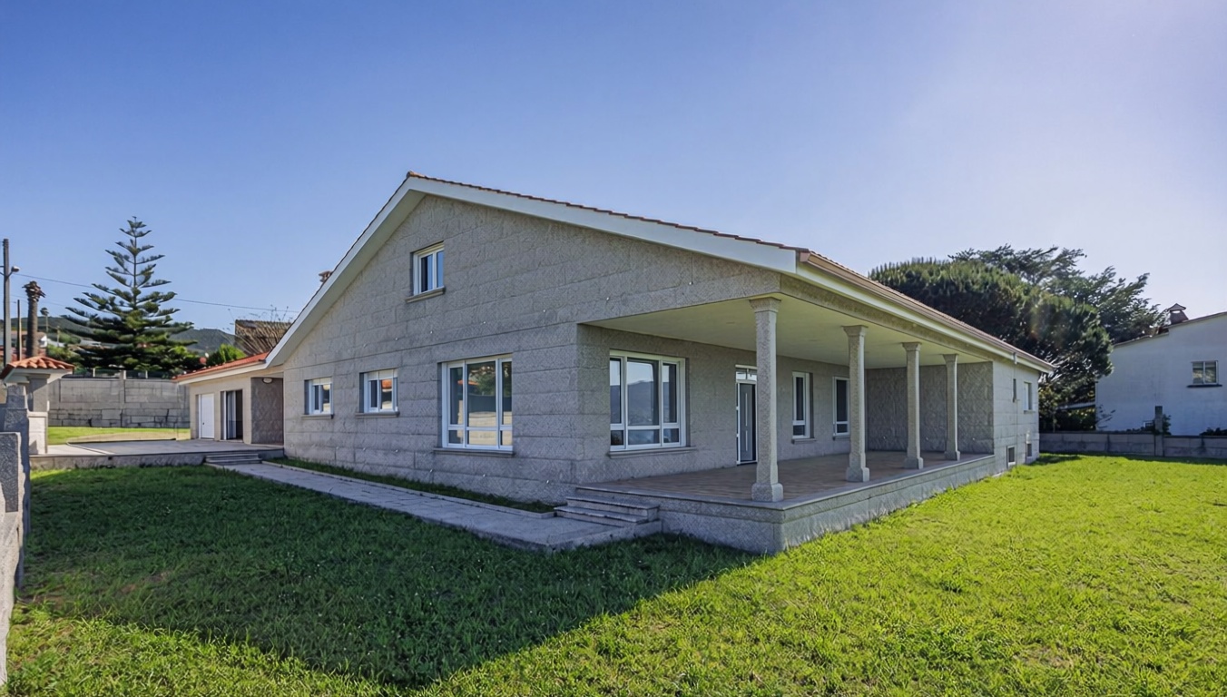 Chalet with direct beach access in Samieira — Sea terrace