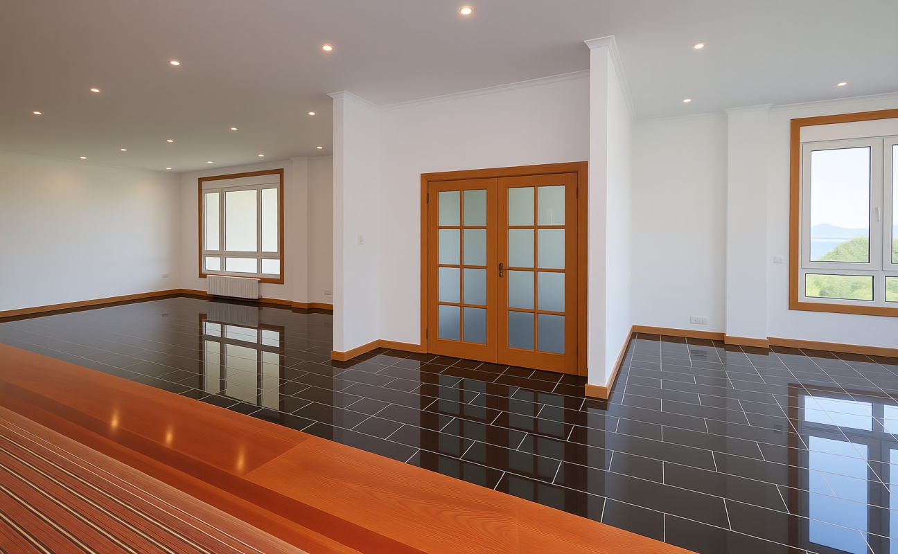 Chalet with direct beach access in Samieira — Living room