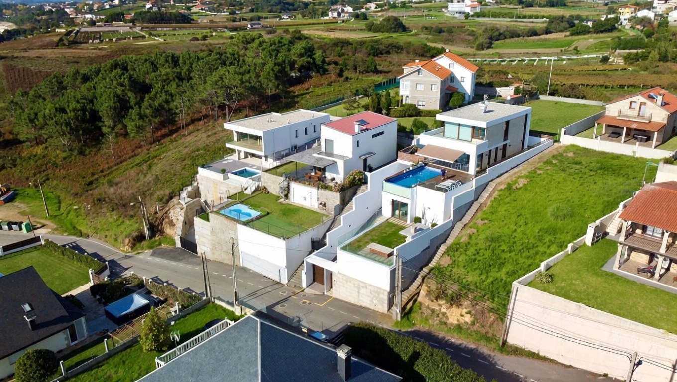 Chalet avec accès direct à la plage à Noalla — Vue aérienne