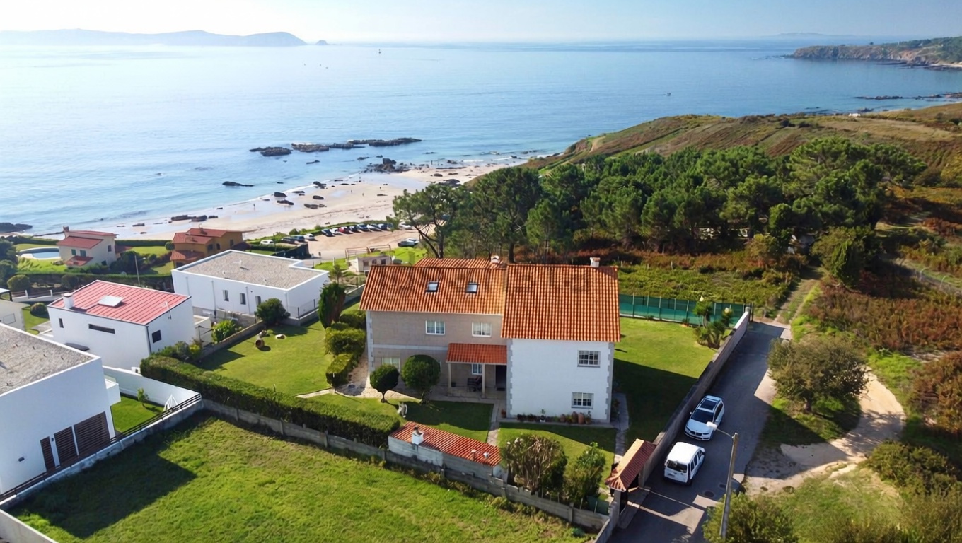 Chalet avec accès direct à la plage à Noalla — Vue aérienne