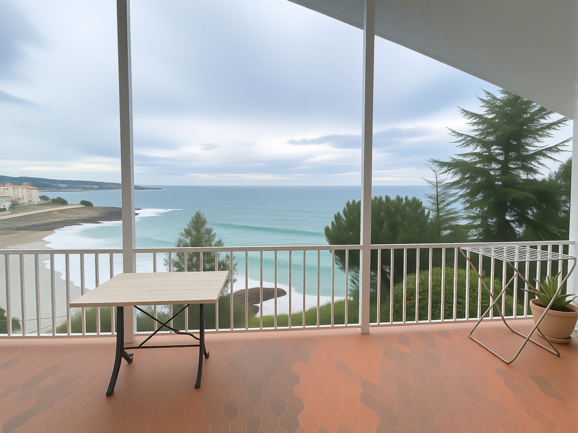 Chalet avec accès direct à la plage à Sanxenxo — Terrasse mer