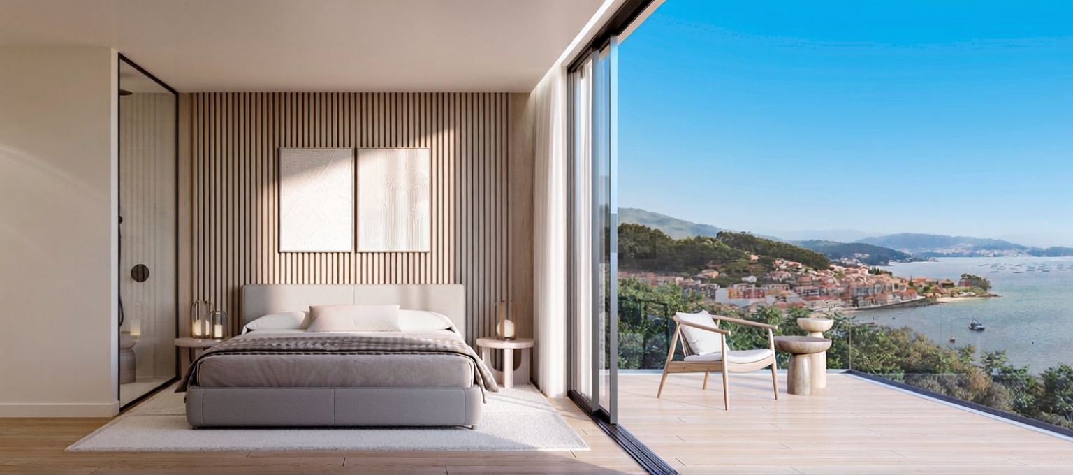 Chalet avec accès direct à la plage à Sanxenxo — Chambre