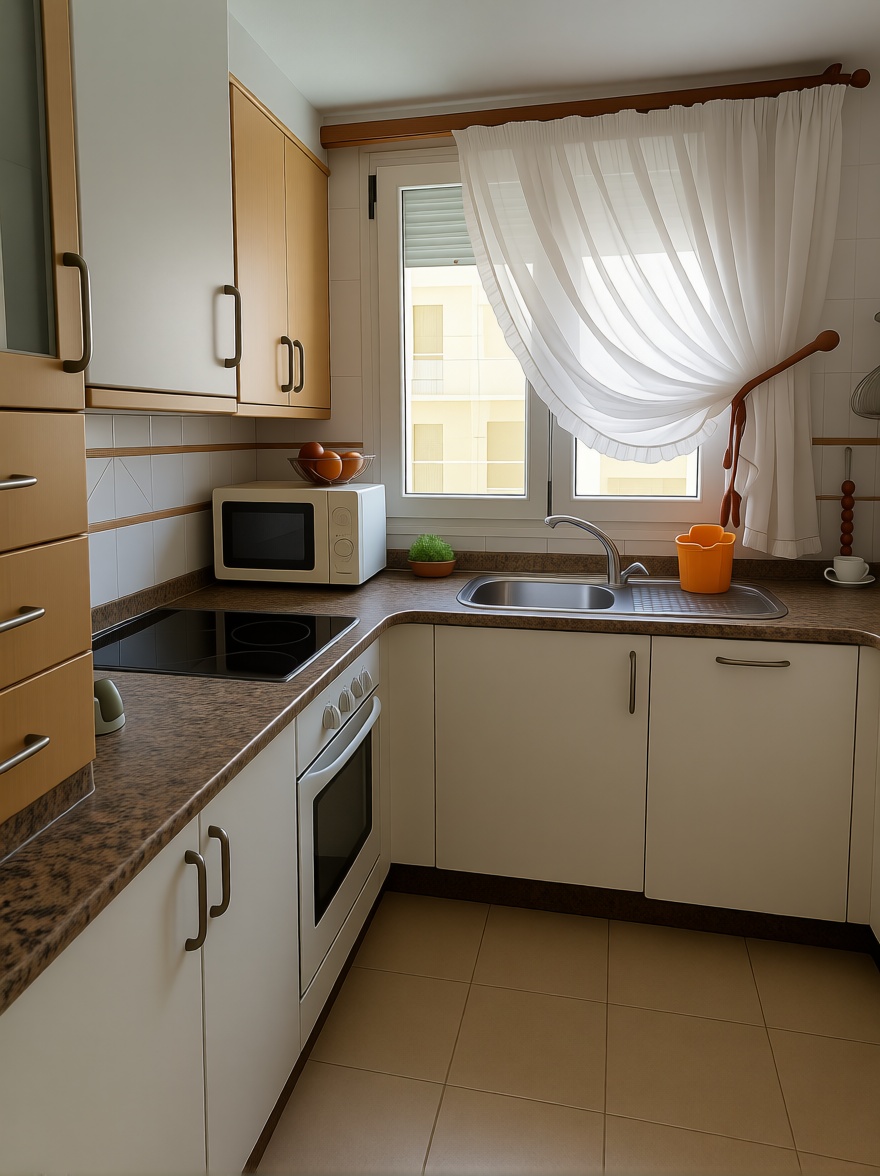 Appartement en première ligne de plage à Sanxenxo — Cuisine