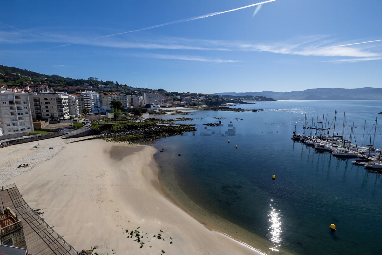 Apartamento em primeira linha de praia em Sanxenxo — Vista mar