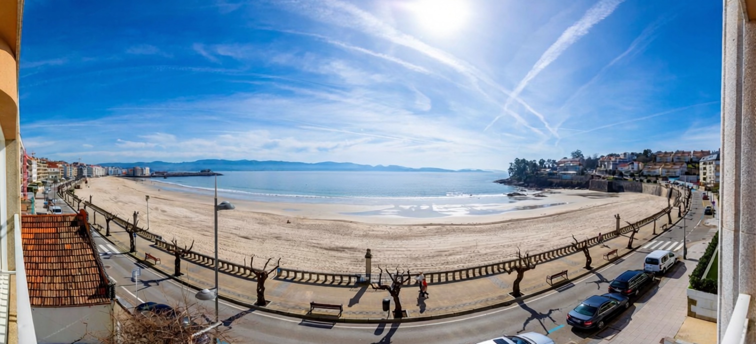 Appartement en première ligne de plage à Sanxenxo — Vue mer