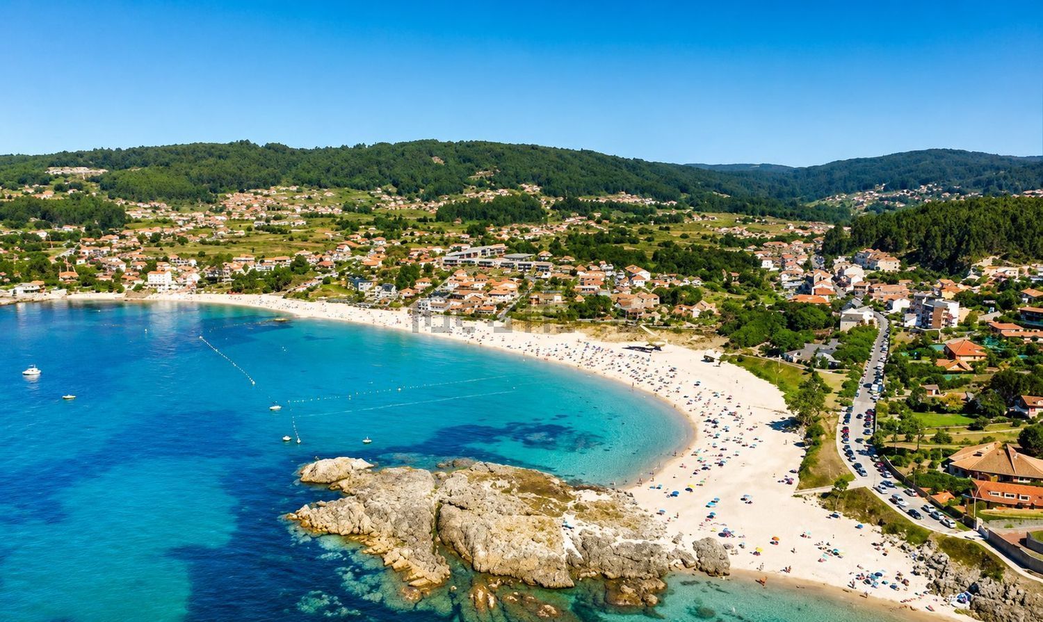 Chalet avec accès direct à la plage à Sanxenxo — Vue aérienne