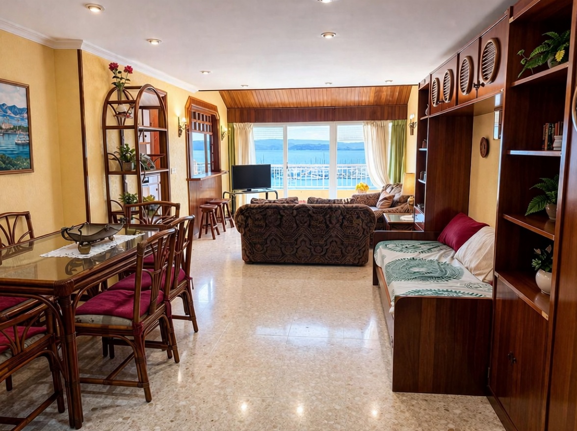 Beachfront duplex in Sanxenxo — Living room