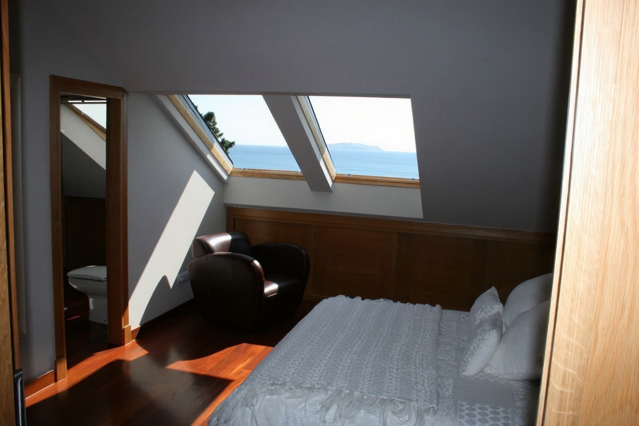 Chalet avec accès direct à la plage à O Grove — Chambre