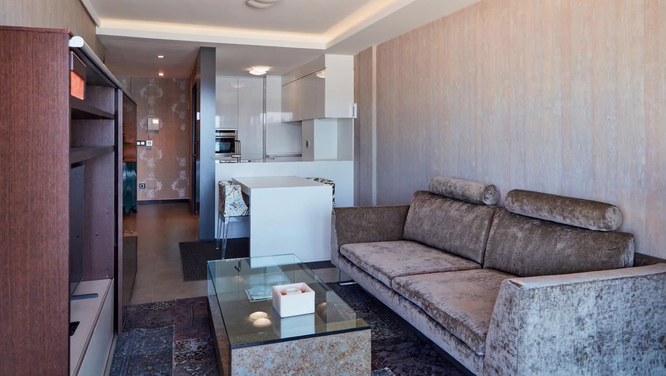 Apartamento em primeira linha de praia em Sanxenxo — Sala