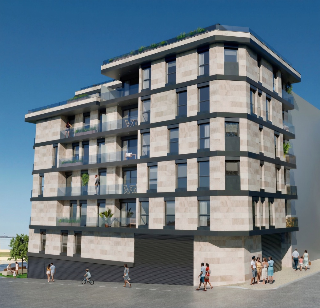 Beachfront flat in Vilagarcía de Arousa — Facade