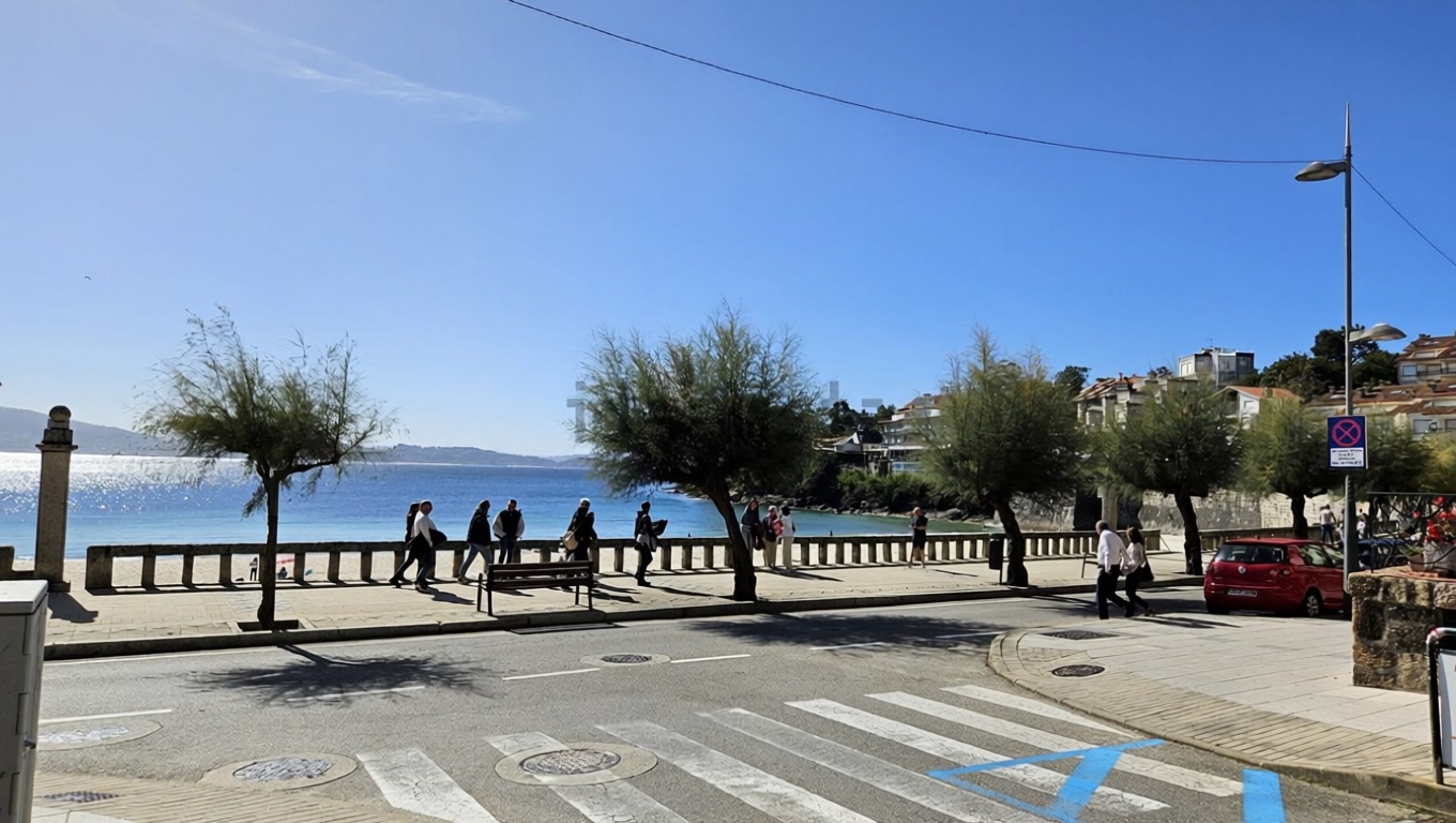 Apartamento em primeira linha de praia em Sanxenxo — Vista mar