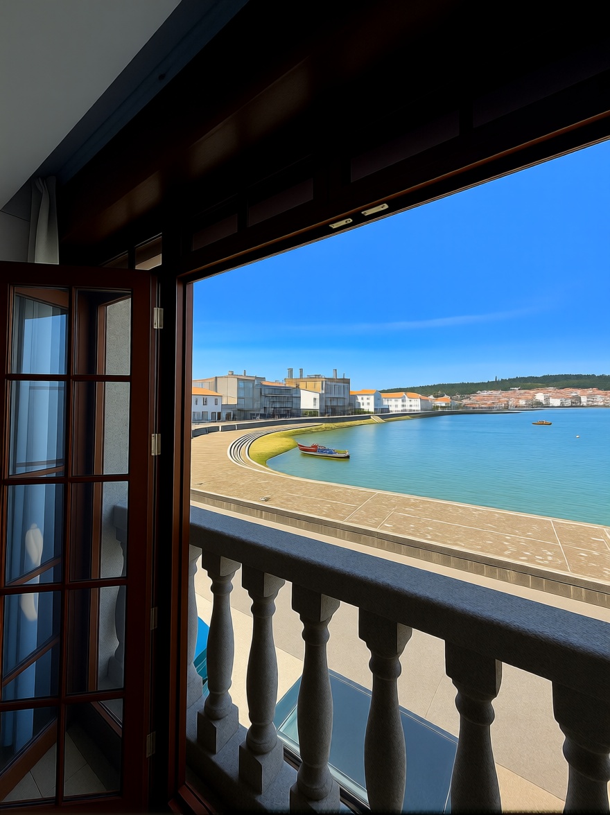 Apartamento em primeira linha de praia em Illa de Arousa — Vista mar