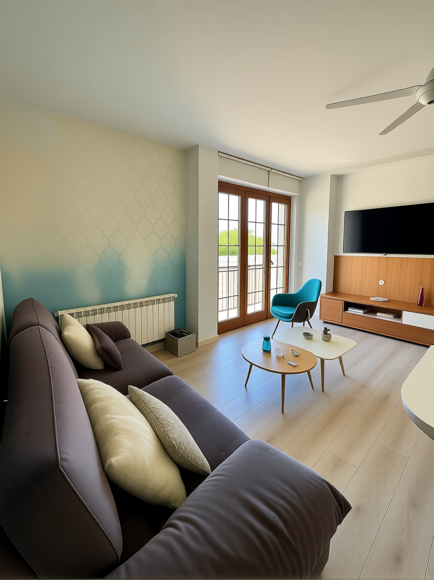Apartamento em primeira linha de praia em Illa de Arousa — Sala