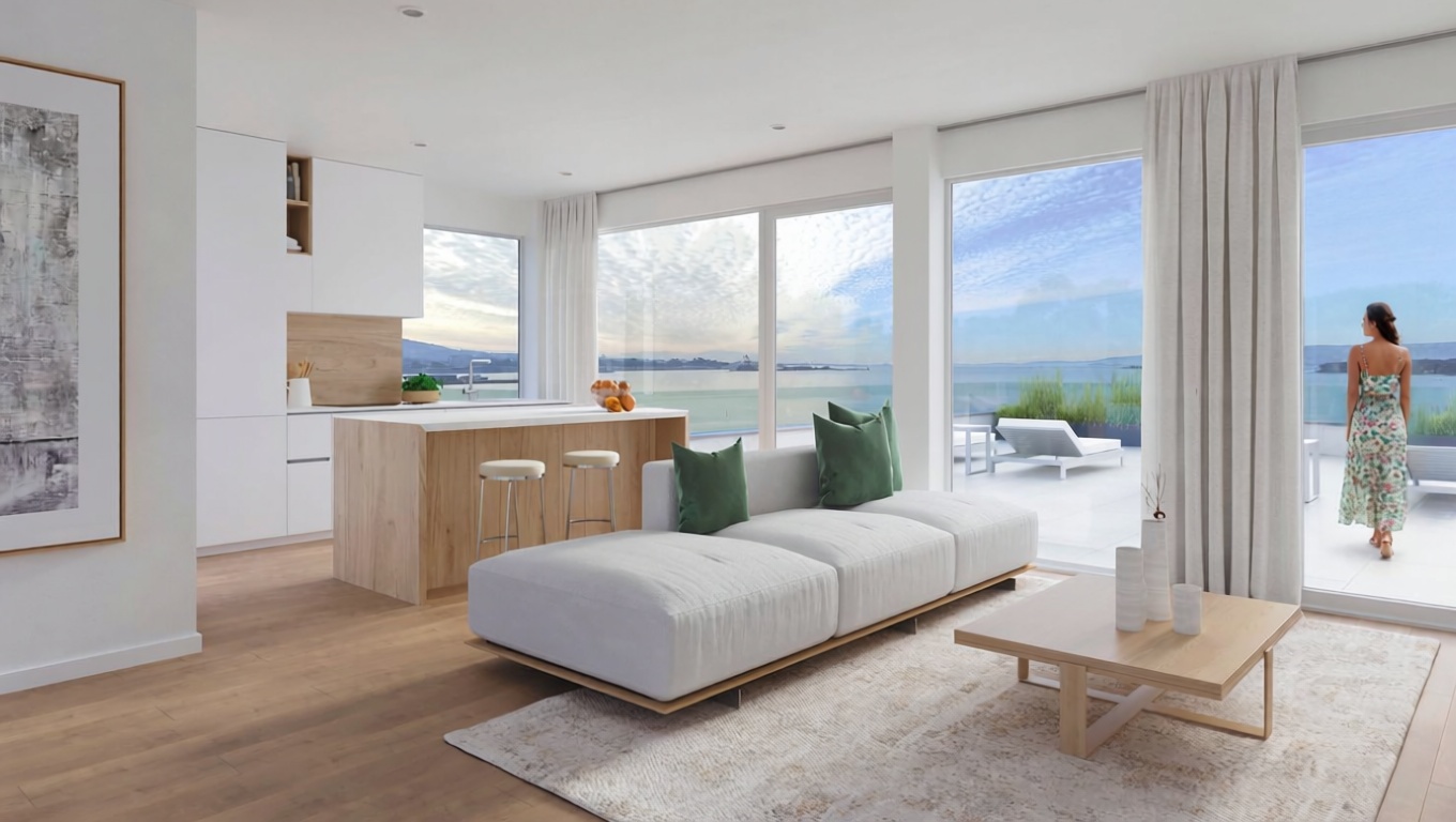 Beachfront flat in Vilagarcía de Arousa — Living room