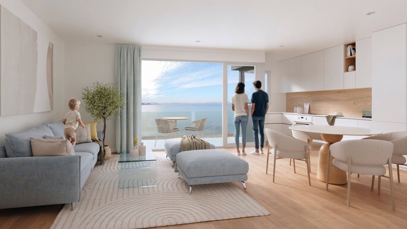 Beachfront flat in Vilagarcía de Arousa — Living room