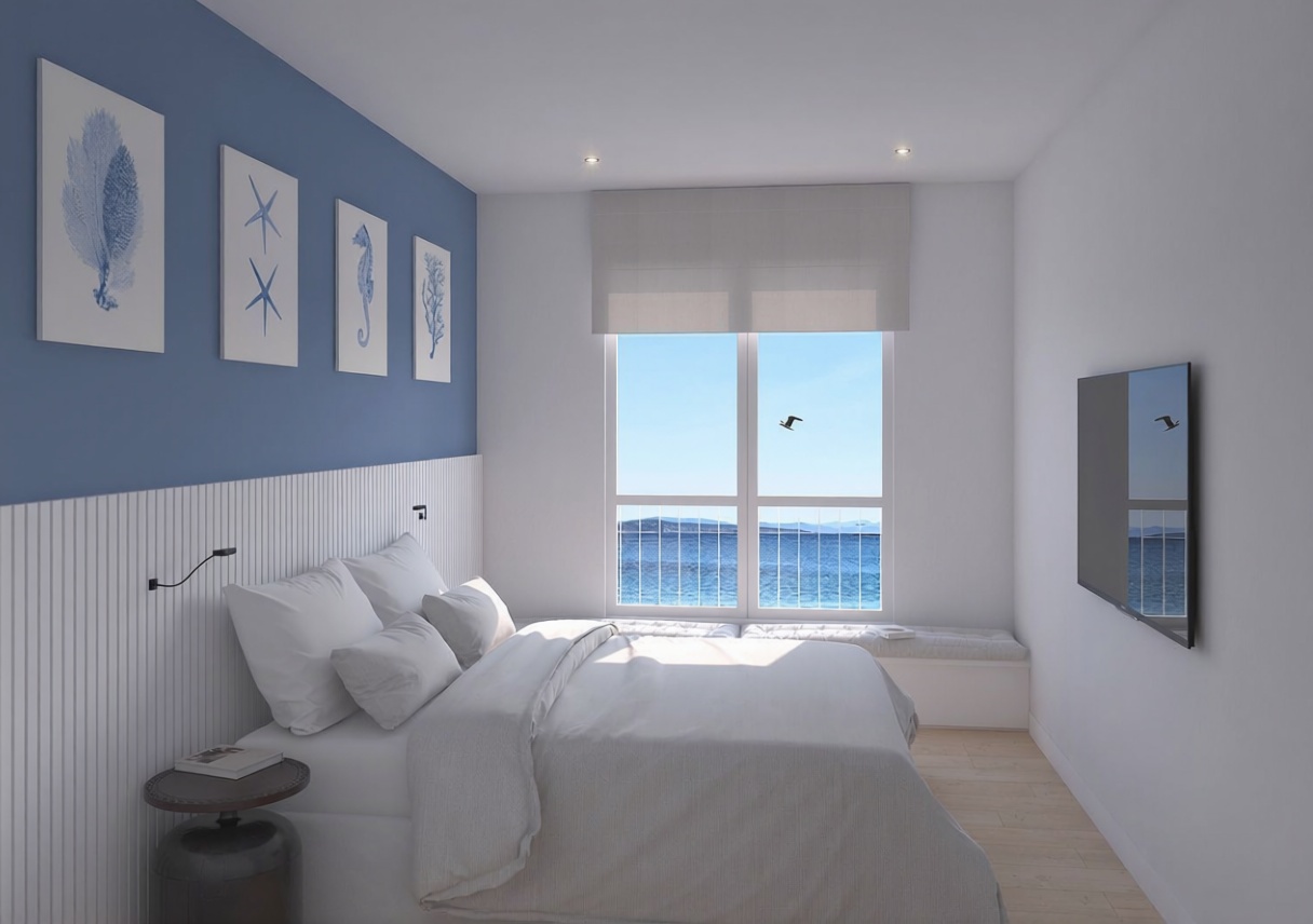 Beachfront flat in Puebla del Caramiñal — Bedroom