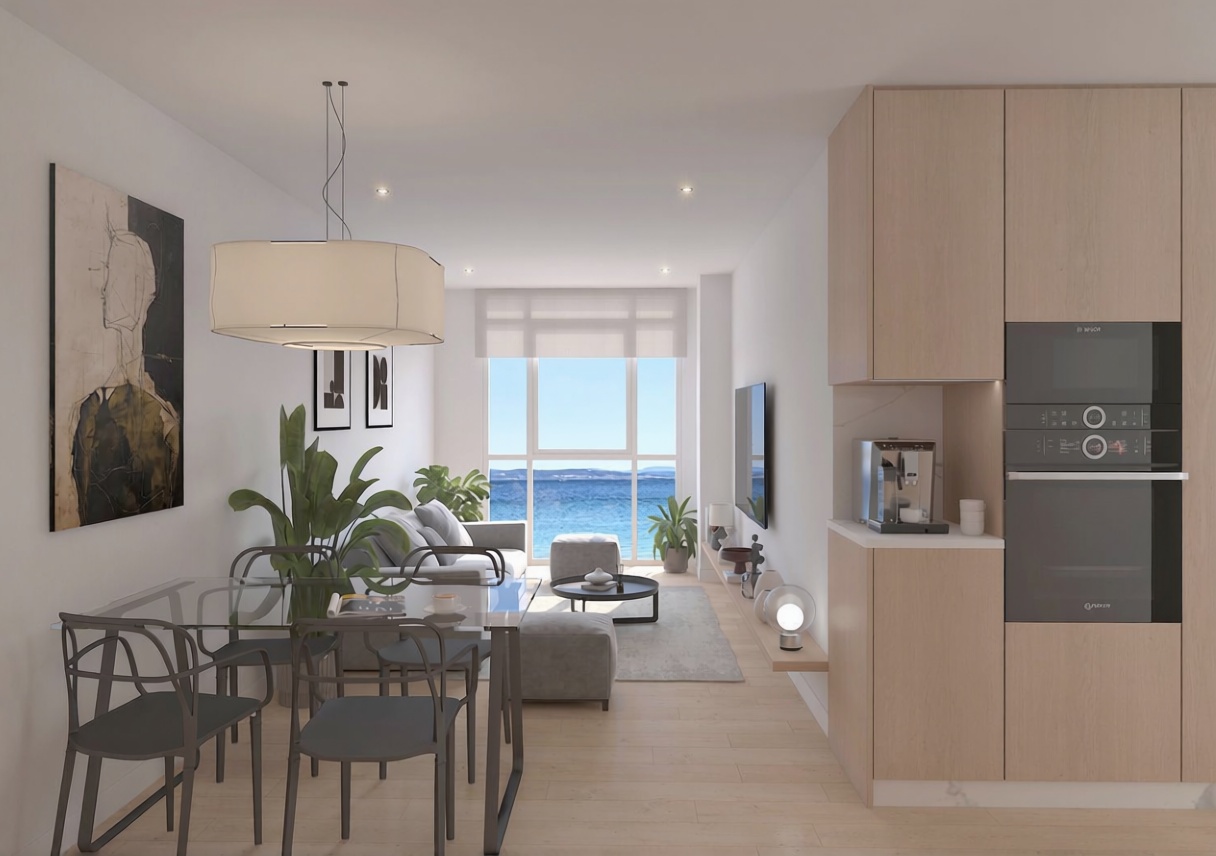 Beachfront flat in Puebla del Caramiñal — Dining room