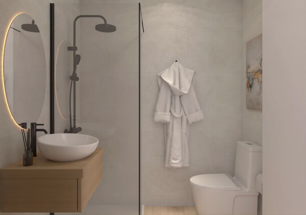Beachfront flat in Puebla del Caramiñal — Bathroom