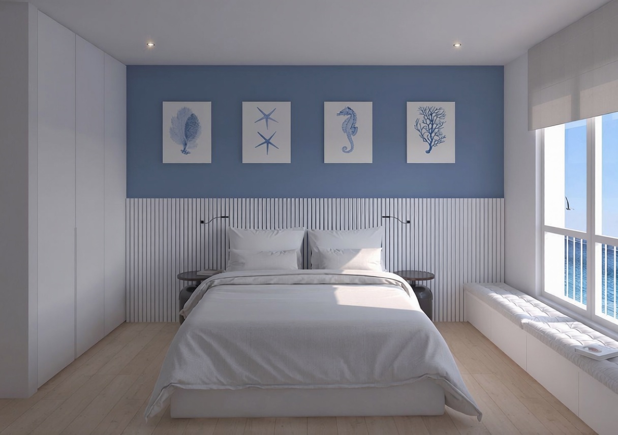 Beachfront flat in Puebla del Caramiñal — Bedroom