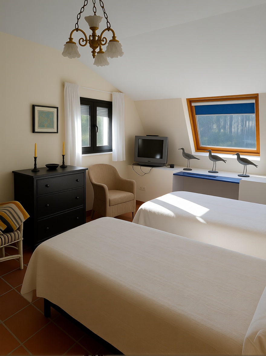Seafront attic in Cee — Bedroom