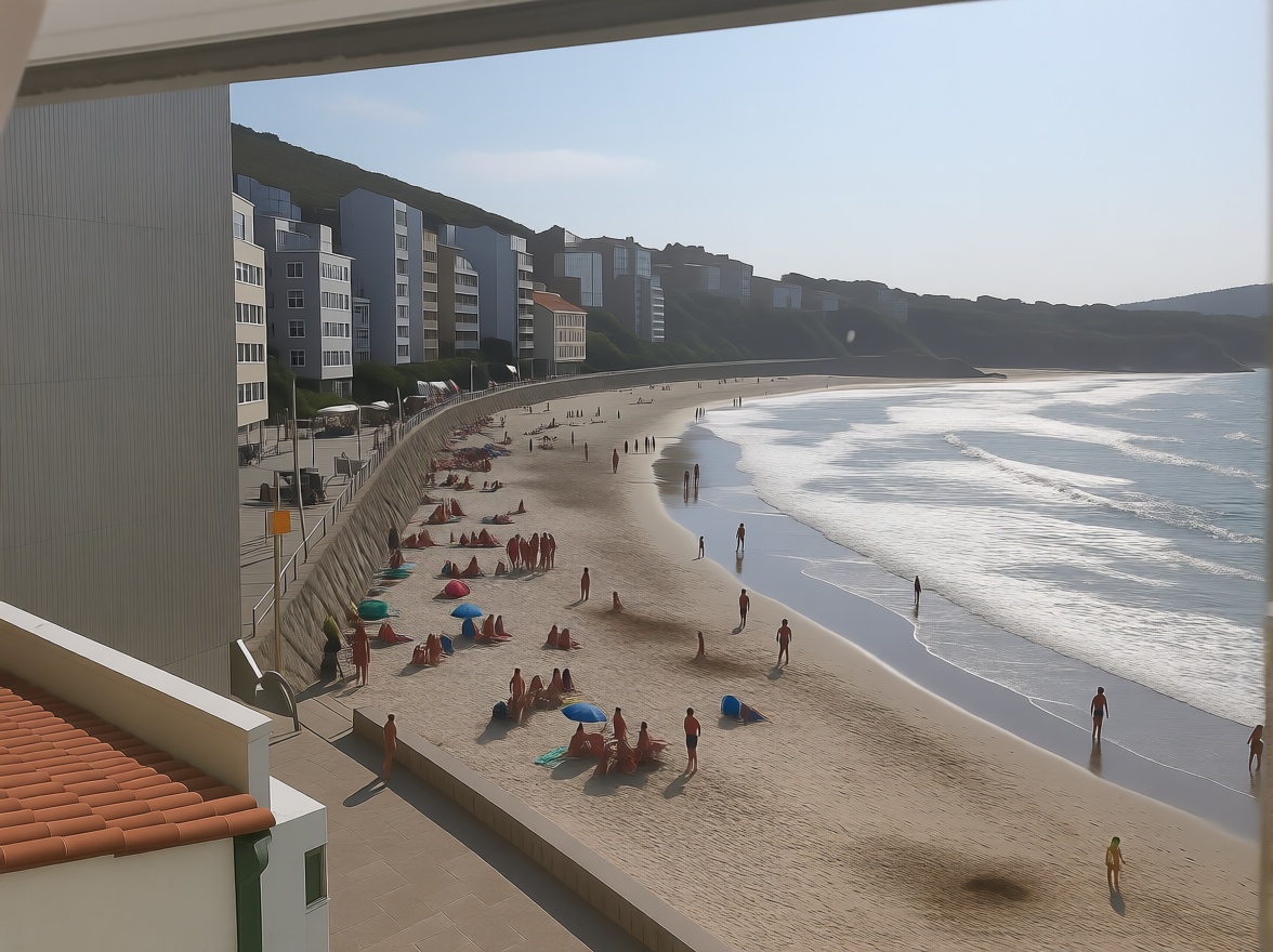 Beachfront flat in Malpica de Bergantiños — Sea terrace