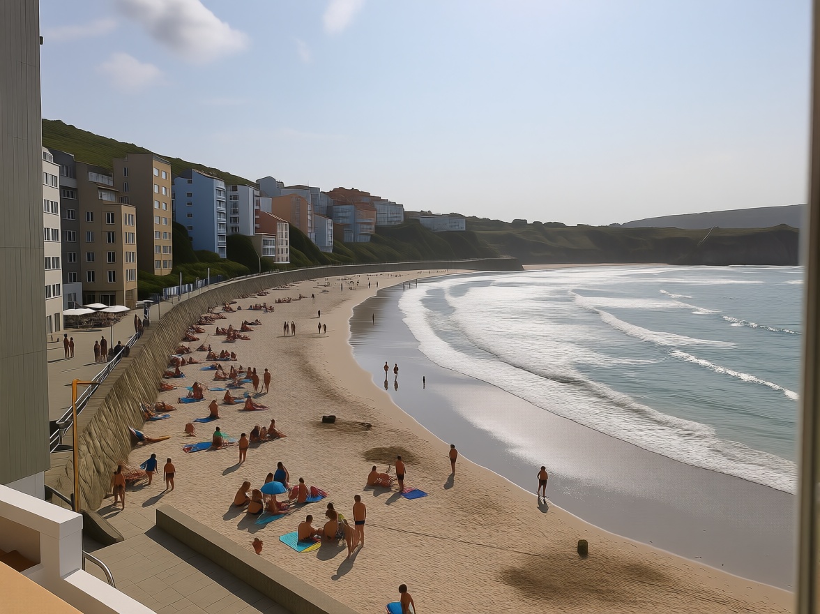 Beachfront flat in Malpica de Bergantiños — Sea terrace