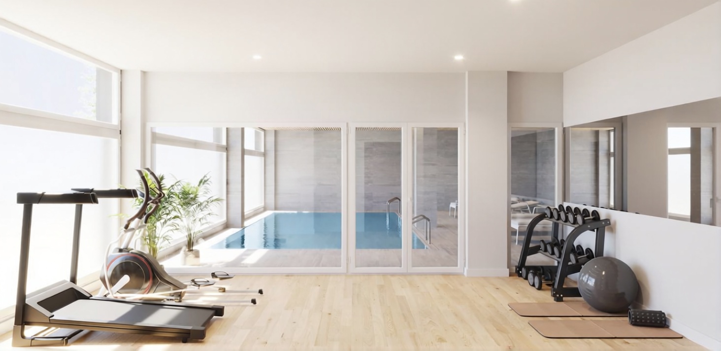 Seafront attic in A Coruña — Living room