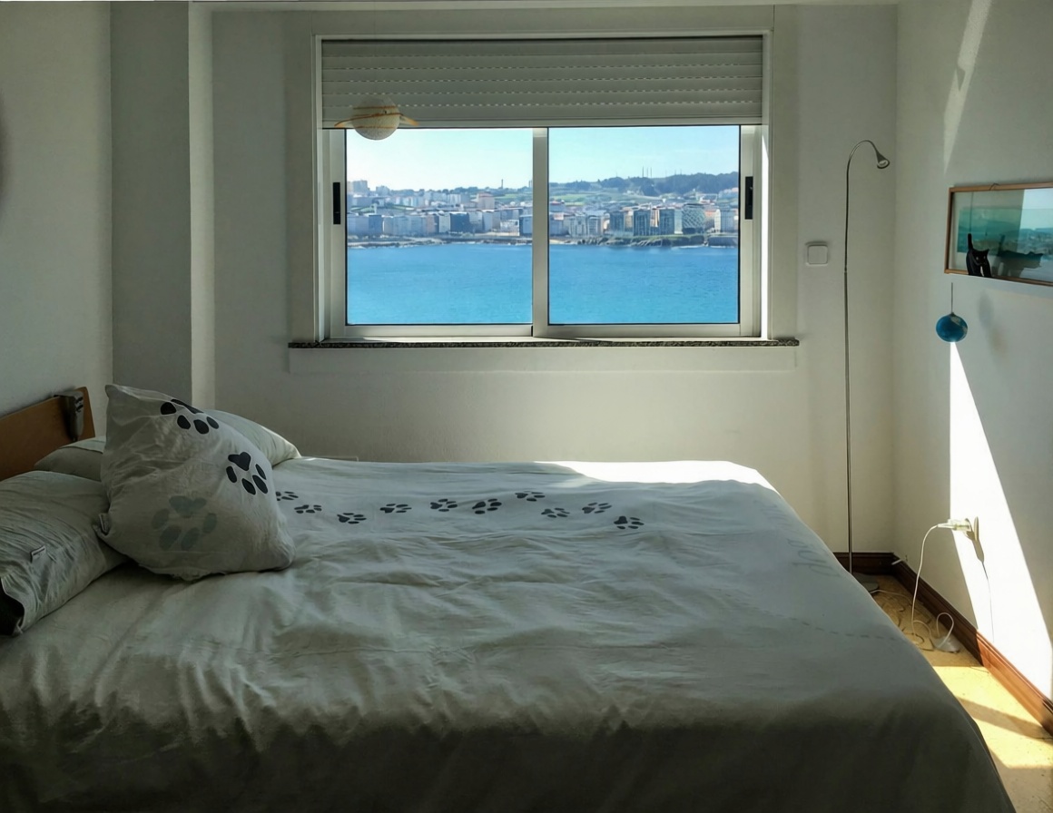 Квартира первая линия пляжа в A Coruña — Спальня