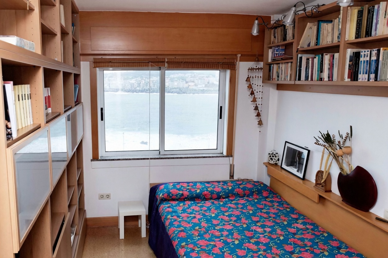 Квартира первая линия пляжа в A Coruña — Спальня