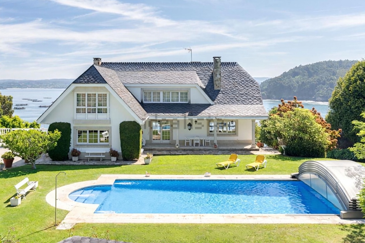 Chalet with direct beach access in A Coruña — Pool