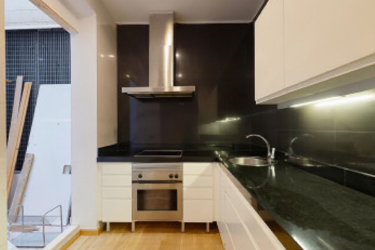 Appartement en première ligne de plage à Gijón — Cuisine