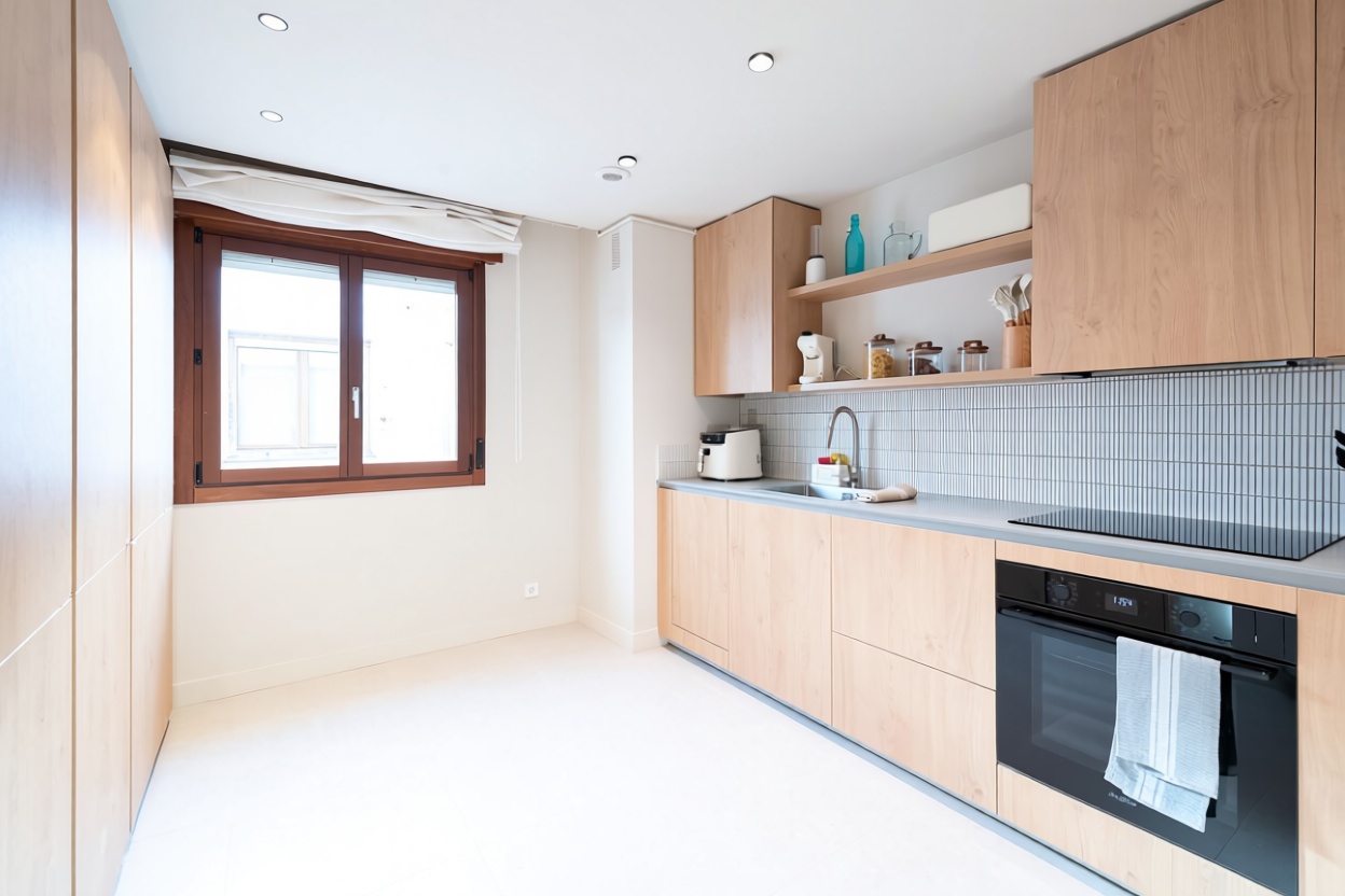 Appartement en attique en première ligne de mer à Gijón — Cuisine