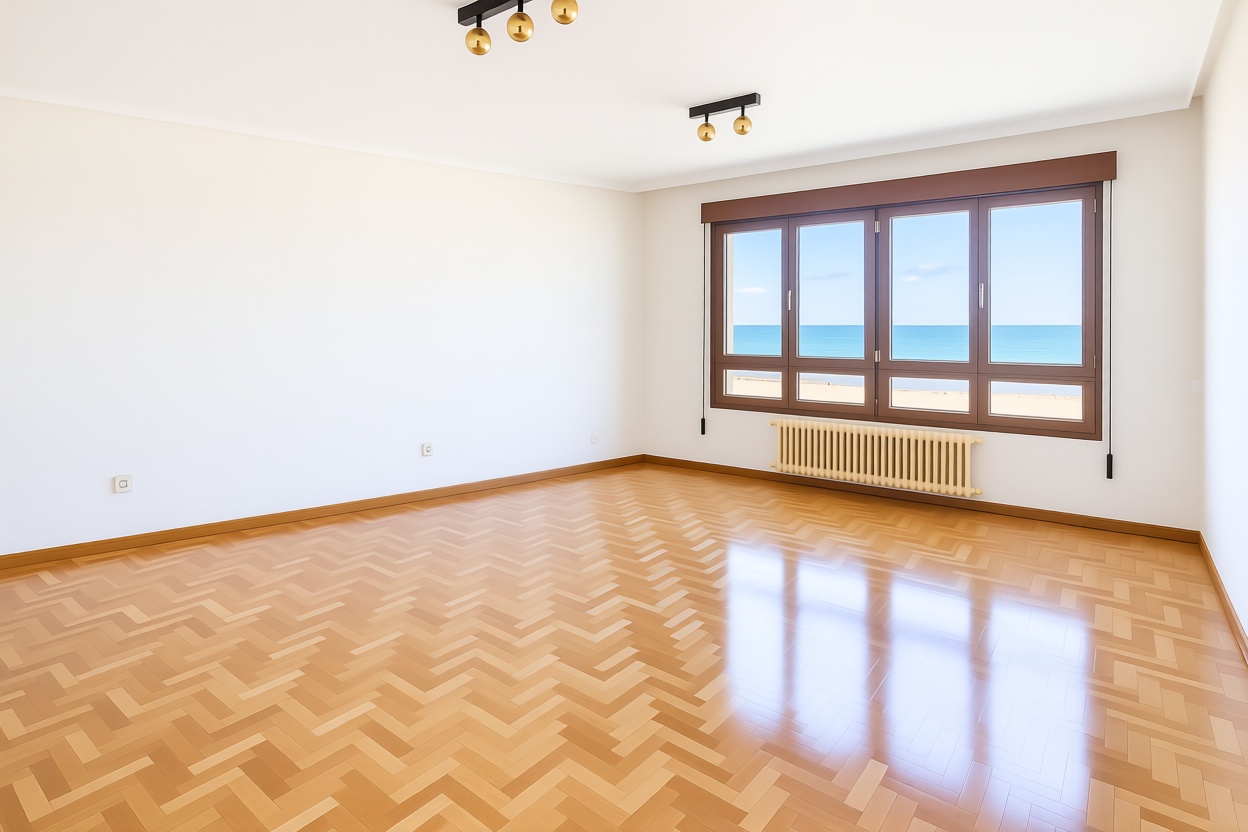 Appartement en première ligne de plage à Gijón — Séjour