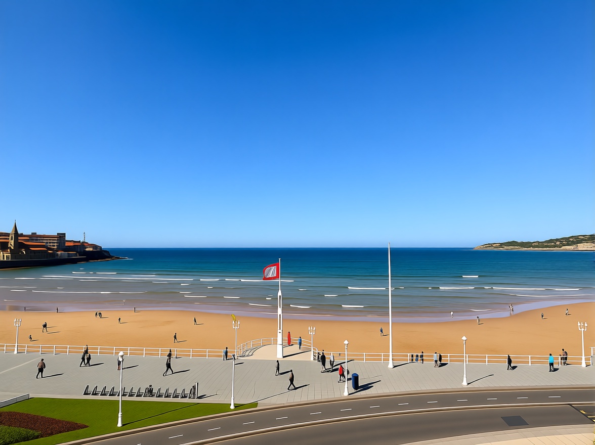 Appartement en première ligne de plage à Gijón — Vue mer