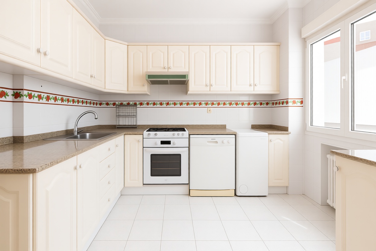 Appartement en première ligne de plage à Gijón — Cuisine