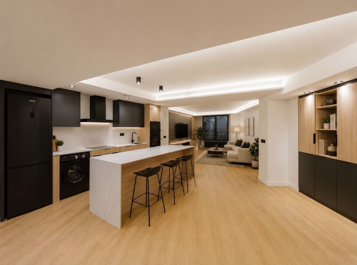 Appartement en première ligne de plage à Gijón — Séjour