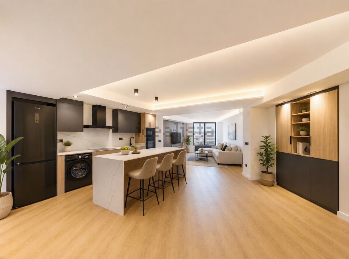 Appartement en première ligne de plage à Gijón — Séjour