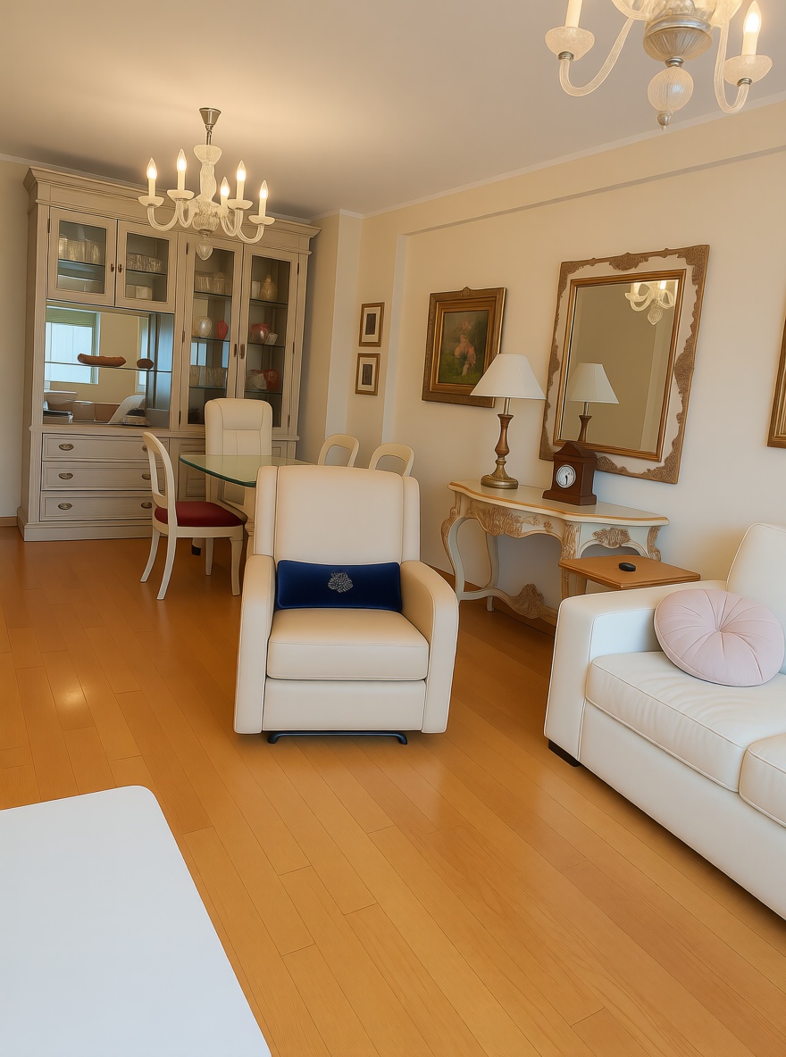 Appartement en première ligne de plage à Gijón — Séjour