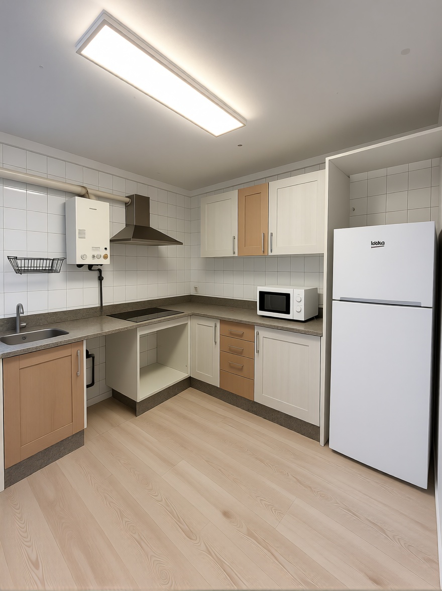Appartement en première ligne de plage à Gijón — Cuisine