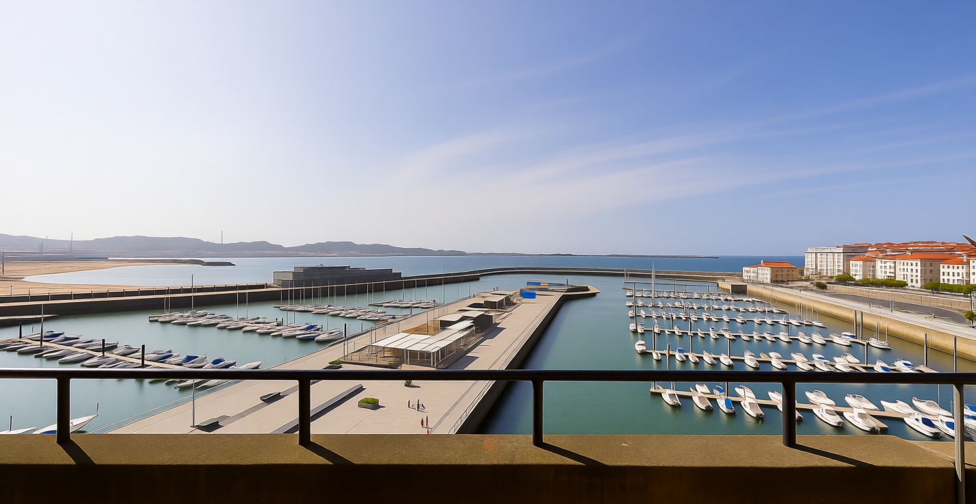 Appartement en première ligne de plage à Gijón — Terrasse mer