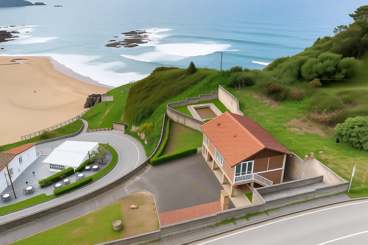 Chalet with direct beach access in Villaviciosa — Aerial