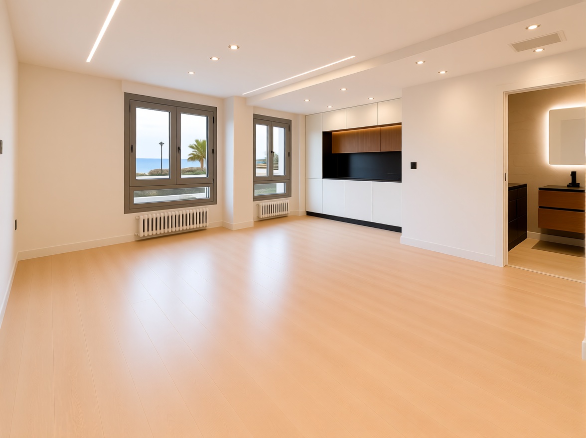 Appartement en première ligne de plage à Gijón — Séjour