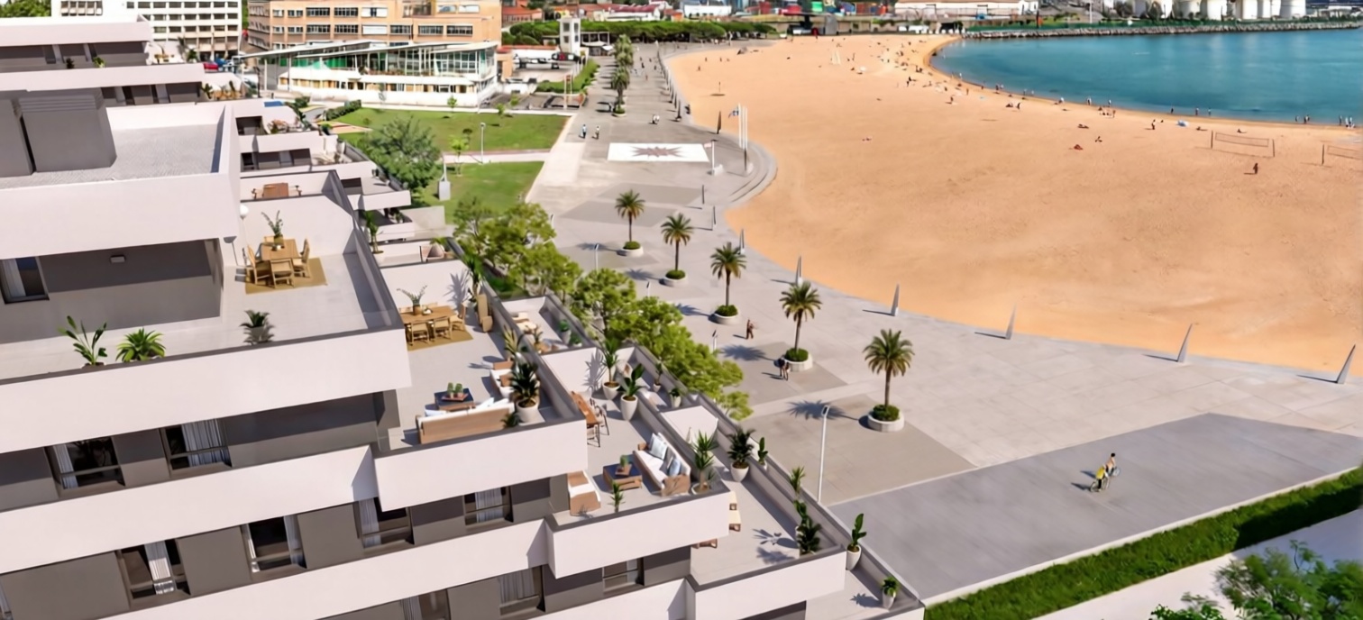 Appartement en première ligne de plage à Gijón