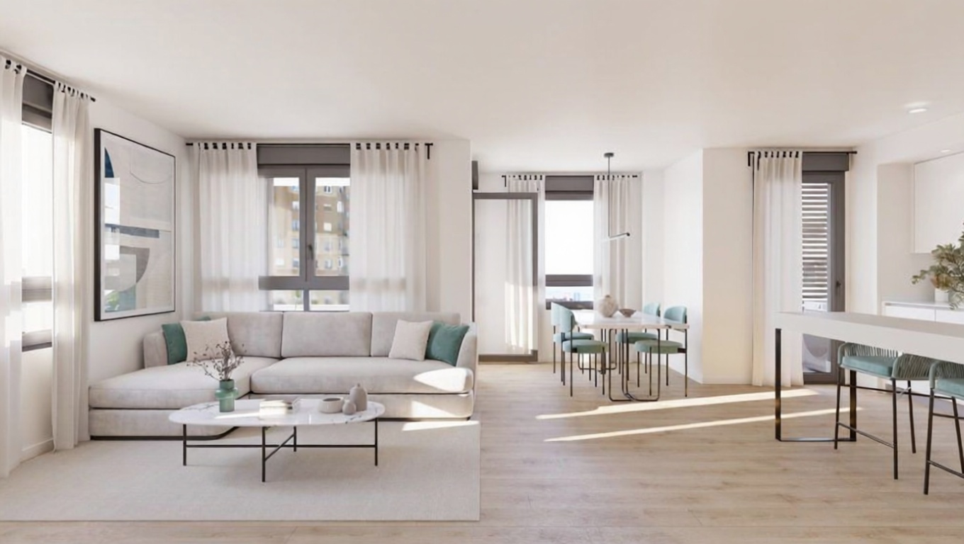 Appartement en première ligne de plage à Gijón — Séjour