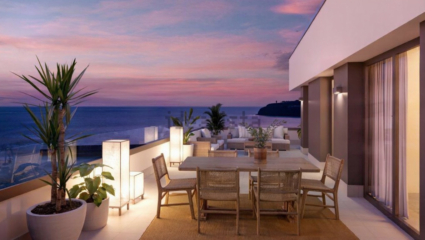 Appartement en première ligne de plage à Gijón — Terrasse mer