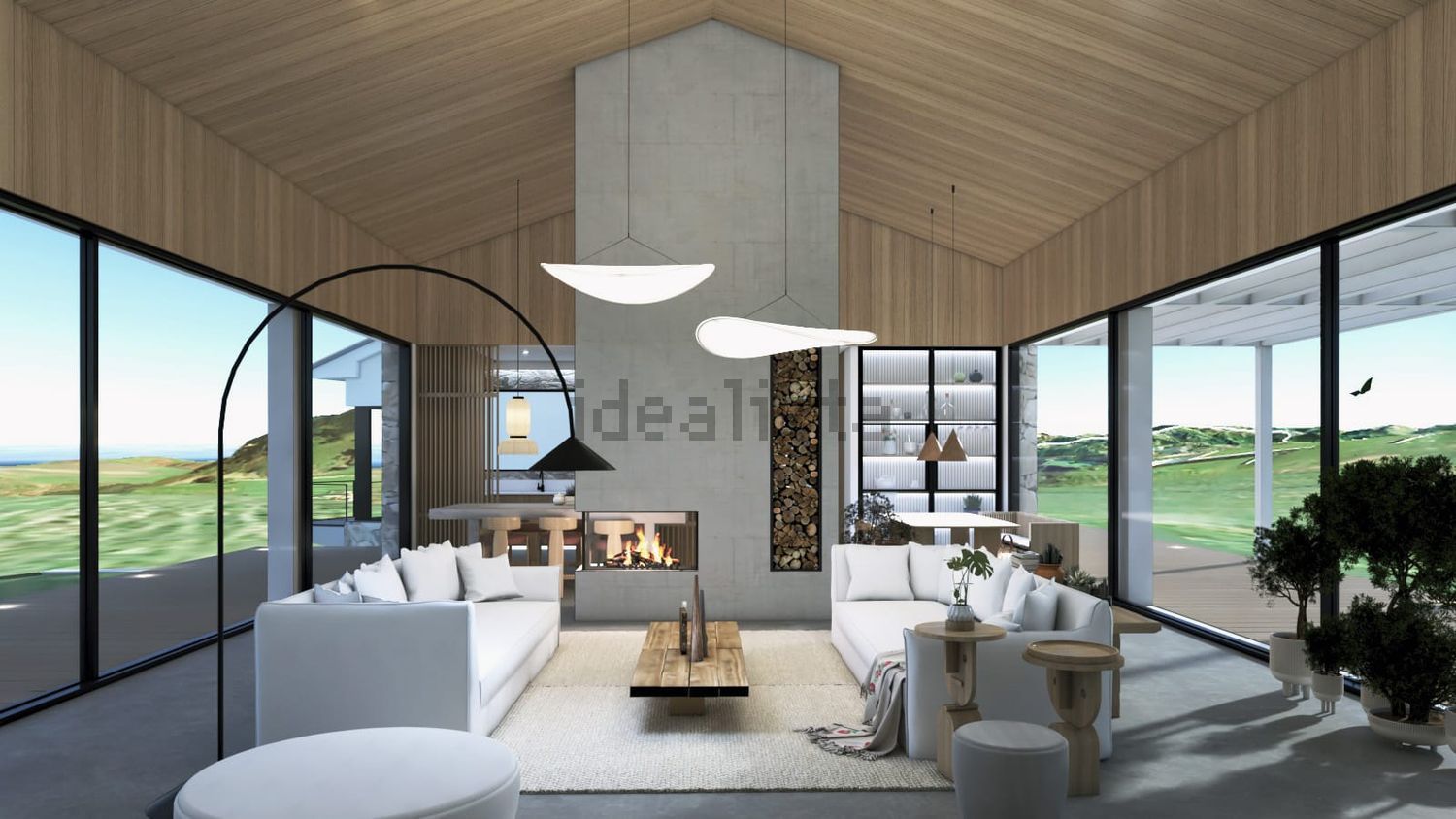 Chalet com acesso direto à praia em Val de San Vicente — Sala
