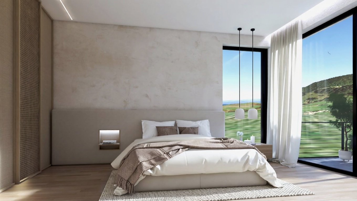 Chalet mit direkter Strandzugang in Val de San Vicente — Schlafzimmer