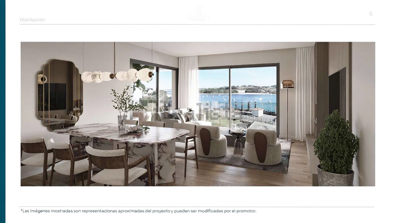 Appartement en première ligne de plage à San Vicente de la Barquera — Coin repas