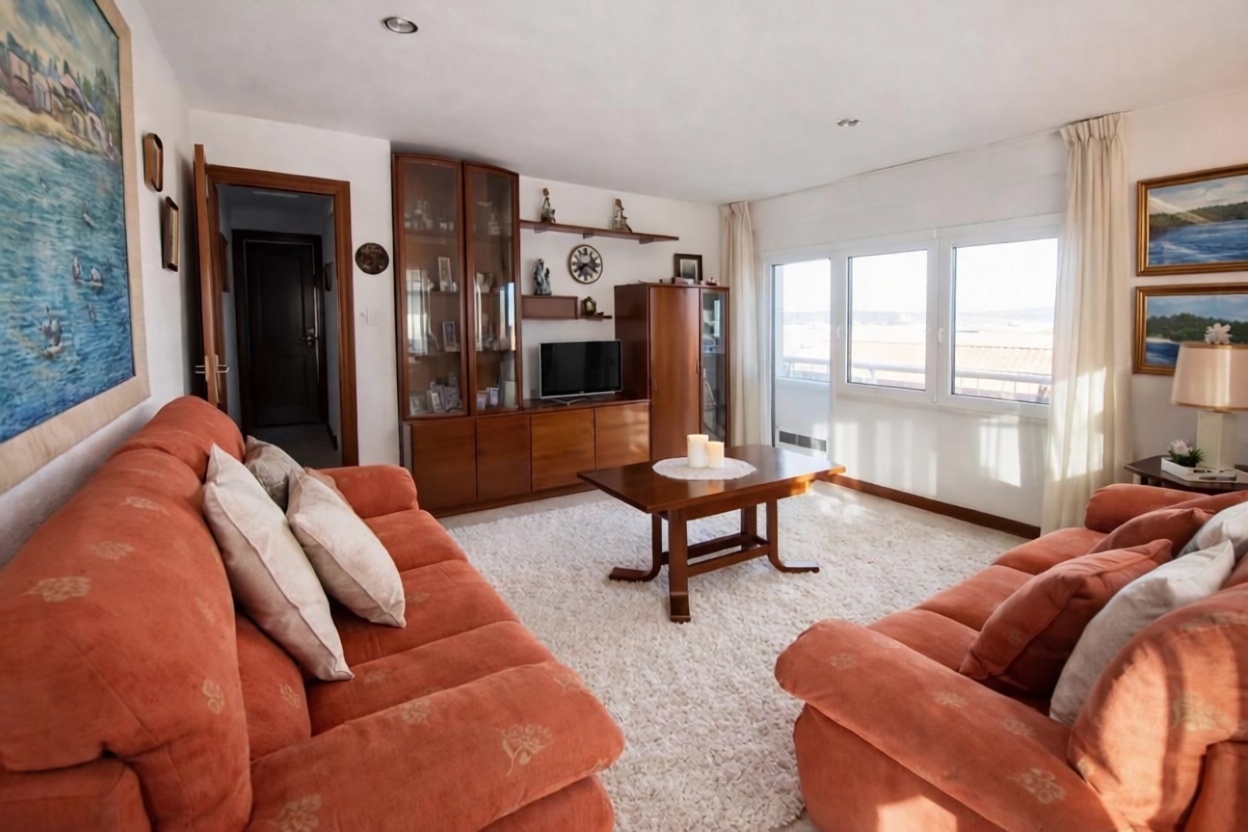 Beachfront flat in Besaya, Cantabria — Living room
